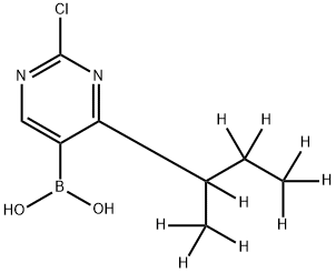2-Chloro-4-(sec-butyl-d9)-pyrimidine-5-boronic acid Structure