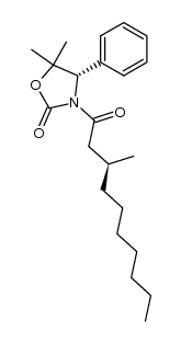 (3'S,4S)-3-(3'-methyl-1'-oxodecyl)-4-phenyl-5,5-dimethyloxazolidin-2-one结构式