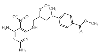 Benzoic acid,4-[[3-[(2,6-diamino-5-nitro-4-pyrimidinyl)amino]-2-(hydroxyimino)propyl]methylamino]-,methyl ester结构式