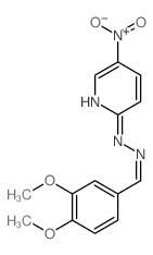 Benzaldehyde, 3,4-dimethoxy-, 2-(5-nitro-2-pyridinyl)hydrazone Structure