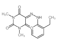 2,4,5,6(1H,3H)-Pyrimidinetetrone,1,3-dimethyl-, 5-[2-(2-ethylphenyl)hydrazone]结构式