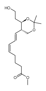 methyl (5Z,7E)-8-[(1S,2R)-4,4-dimethyl-3,5-dioxa-2-(2-hydroxyethyl)cyclohexyl]-5,7-octadienoate结构式