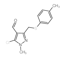 5-CHLORO-1-METHYL-3-([(4-METHYLPHENYL)SULFANYL]METHYL)-1H-PYRAZOLE-4-CARBALDEHYDE Structure