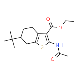 ethyl 2-(acetylamino)-6-tert-butyl-4,5,6,7-tetrahydro-1-benzothiophene-3-carboxylate结构式