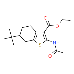 ethyl 2-(acetylamino)-6-tert-butyl-4,5,6,7-tetrahydro-1-benzothiophene-3-carboxylate structure