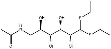 6-Acetylamino-6-deoxy-D-gluco-hexose diethyl dithioacetal structure