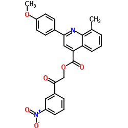 2-(3-Nitrophenyl)-2-oxoethyl 2-(4-methoxyphenyl)-8-methyl-4-quinolinecarboxylate Structure