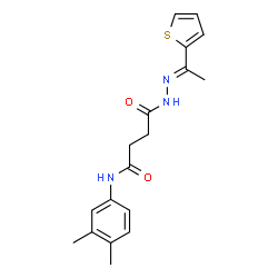 N-(3,4-dimethylphenyl)-4-oxo-4-{2-[1-(2-thienyl)ethylidene]hydrazino}butanamide结构式