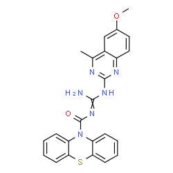 N-{(E)-amino[(6-methoxy-4-methylquinazolin-2-yl)amino]methylidene}-10H-phenothiazine-10-carboxamide结构式