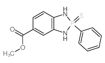 1H-1,3,2-Benzodiazaphosphole-5-carboxylicacid, 2,3-dihydro-2-phenyl-, methyl ester, 2-sulfide结构式