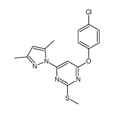 4-(4-Chlorophenoxy)-6-(3,5-dimethyl-1H-pyrazol-1-yl)-2-(methylsul fanyl)pyrimidine Structure