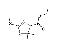 5,5-dimethyl-2-methylsulfanyl-4,5-dihydro-oxazole-4-carboxylic acid ethyl ester Structure