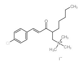 2-[(E)-3-(4-chlorophenyl)prop-2-enoyl]heptyl-trimethyl-azanium结构式