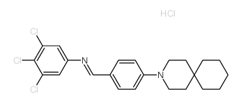 Benzenamine,N-[[4-(3-azaspiro[5.5]undec-3-yl)phenyl]methylene]-3,4,5-trichloro-,hydrochloride (1:2)结构式