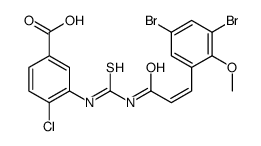 4-CHLORO-3-[[[[3-(3,5-DIBROMO-2-METHOXYPHENYL)-1-OXO-2-PROPENYL]AMINO]THIOXOMETHYL]AMINO]-BENZOIC ACID结构式