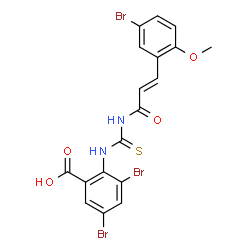 5-BROMO-2-[[[[3-(3,5-DIBROMO-2-METHOXYPHENYL)-1-OXO-2-PROPENYL]AMINO]THIOXOMETHYL]AMINO]-BENZOIC ACID Structure