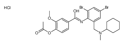 4-[N-[2,4-dibromo-6-[(cyclohexylmethylamino)methyl]phenyl]carbamoyl]-3-methoxyphenyl acetate monohydrochloride结构式
