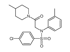 4-chloro-N-(3-methylphenyl)-N-[2-(4-methylpiperidin-1-yl)-2-oxoethyl]benzenesulfonamide Structure
