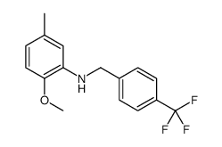 2-methoxy-5-methyl-N-[[4-(trifluoromethyl)phenyl]methyl]aniline Structure