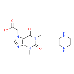 1,2,3,6-tetrahydro-1,3-dimethyl-2,6-dioxo-7H-purine-7-acetic acid, compound with piperazine picture