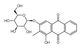 3-β-D-glucopyranosyloxy-1-hydroxy-2-methyl-anthraquinone Structure