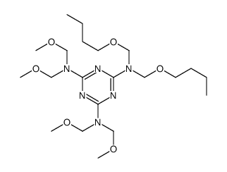 2-N,2-N-bis(butoxymethyl)-4-N,4-N,6-N,6-N-tetrakis(methoxymethyl)-1,3,5-triazine-2,4,6-triamine Structure