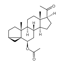 6β-Acetoxy-3α,5α-cyclopregnan-20-on结构式
