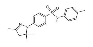 N-p-tolyl-4-(3,5,5-trimethyl-4,5-dihydro-pyrazol-1-yl)-benzenesulfonamide结构式