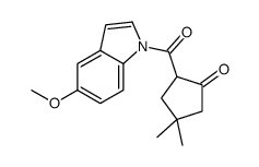 2-(5-methoxyindole-1-carbonyl)-4,4-dimethylcyclopentan-1-one Structure