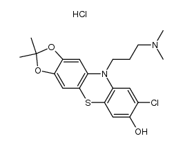 8-chloro-10-(3-dimethylamino-propyl)-2,2-dimethyl-10H-[1,3]dioxolo[4,5-b]phenothiazin-7-ol, monohydrochloride结构式
