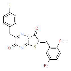 2-(5-bromo-2-methoxybenzylidene)-6-(4-fluorobenzyl)-7H-[1,3]thiazolo[3,2-b][1,2,4]triazine-3,7(2H)-dione结构式