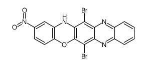 6,13-dibromo-2-nitro-14H-quinoxalino[2,3-b]phenoxazine结构式
