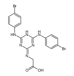 2-[[4,6-bis(4-bromoanilino)-1,3,5-triazin-2-yl]amino]acetic acid Structure