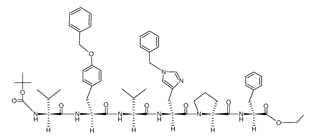 Boc-Val-Tyr(CH2Ph)-Val-His(CH2Ph)-Pro-Phe-OEt Structure