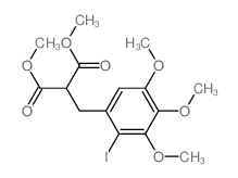 dimethyl 2-[(2-iodo-3,4,5-trimethoxy-phenyl)methyl]propanedioate结构式