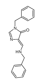 3-benzyl-5-(benzylamino-methylene)-3,5-dihydro-imidazol-4-one结构式