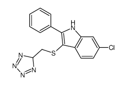 6-Chloro-2-phenyl-3-[(1H-tetrazol-5-yl)methylthio]-1H-indole structure