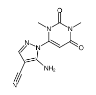 1,3-dimethyl-6-(3-amino-4-cyanopyrazolo-1-yl)uracil Structure