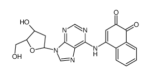 4-[[9-[(2R,4S,5R)-4-hydroxy-5-(hydroxymethyl)oxolan-2-yl]purin-6-yl]amino]naphthalene-1,2-dione结构式