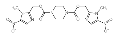 bis[(1-methyl-5-nitro-imidazol-2-yl)methyl] piperazine-1,4-dicarboxylate Structure
