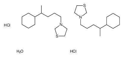 3-(4-Cyclohexylpentyl)thiazolidine hydrochloride hemihydrate结构式