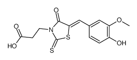3-[(5Z)-5-(4-HYDROXY-3-METHOXYBENZYLIDENE)-4-OXO-2-THIOXO-1,3-THIAZOLIDIN-3-YL]PROPANOIC ACID结构式