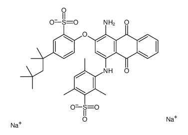 disodium 3-[[4-amino-9,10-dihydro-9,10-dioxo-3-[2-sulphonato-4-(1,1,3,3-tetramethylbutyl)phenoxy]-1-anthryl]amino]-2,4,6-trimethylbenzenesulphonate结构式