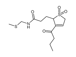 2,5-dihydro-N-[(methylthio)methyl]-3-(1-oxobutyl)-2-thiophenepropanamide 1,1-dioxide Structure