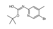 5-溴-4-甲基吡啶-2-基氨基甲酸叔丁酯结构式