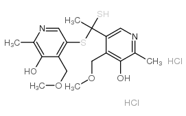 5-[[5-hydroxy-4-(methoxymethyl)-6-methyl-pyridin-3-yl]methyldisulfanyl methyl]-4-(methoxymethyl)-2-methyl-pyridin-3-ol dihydrochloride结构式