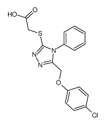 [5-(4-Chloro-phenoxymethyl)-4-phenyl-4H-[1,2,4]triazol-3-ylsulfanyl]-acetic acid Structure