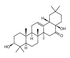 3β,17-Dihydroxy-28-nor-5α-olean-12-en-16-one结构式