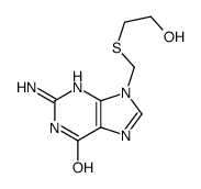 2-amino-9-(2-hydroxyethylsulfanylmethyl)-3H-purin-6-one结构式