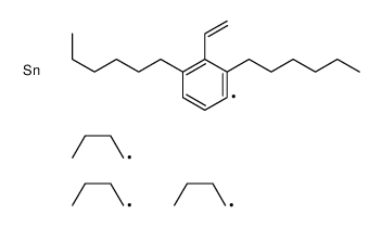 tributyl-(3-ethenyl-2,4-dihexylphenyl)stannane结构式